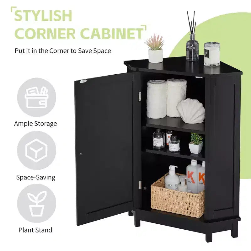 Mobiletto angolare da bagno Whisen moderno triangolare con ripiano regolabile