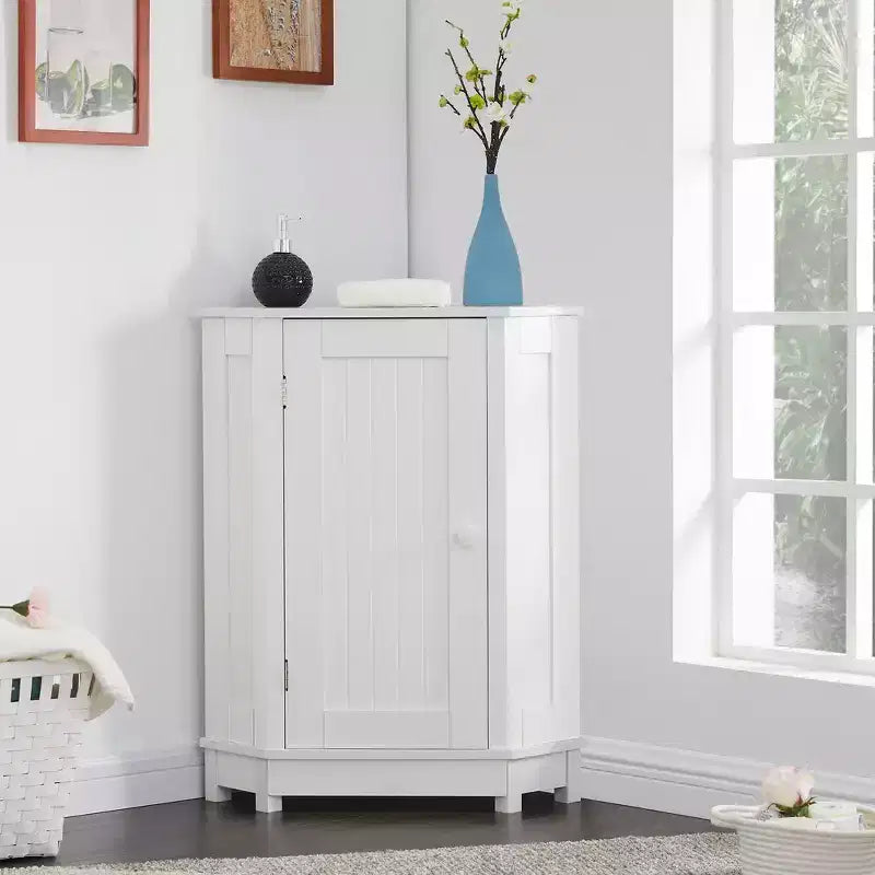 Mobiletto angolare da bagno Whisen moderno triangolare con ripiano regolabile