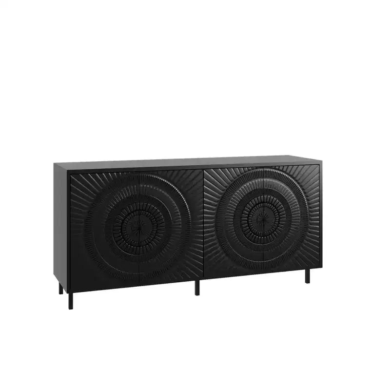 Credenza a buffet moderna nera con contenitore, mobile bar per cucina e sala da pranzo