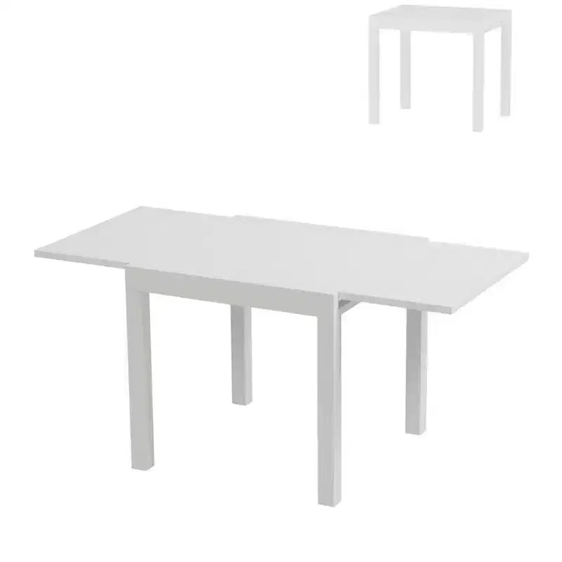 Tavolo da pranzo espandibile per esterni COZONY da 80-160 cm, tavolo da patio in alluminio con piano effetto legno, tavolo pieghevole salvaspazio per giardino, cortile, balcone