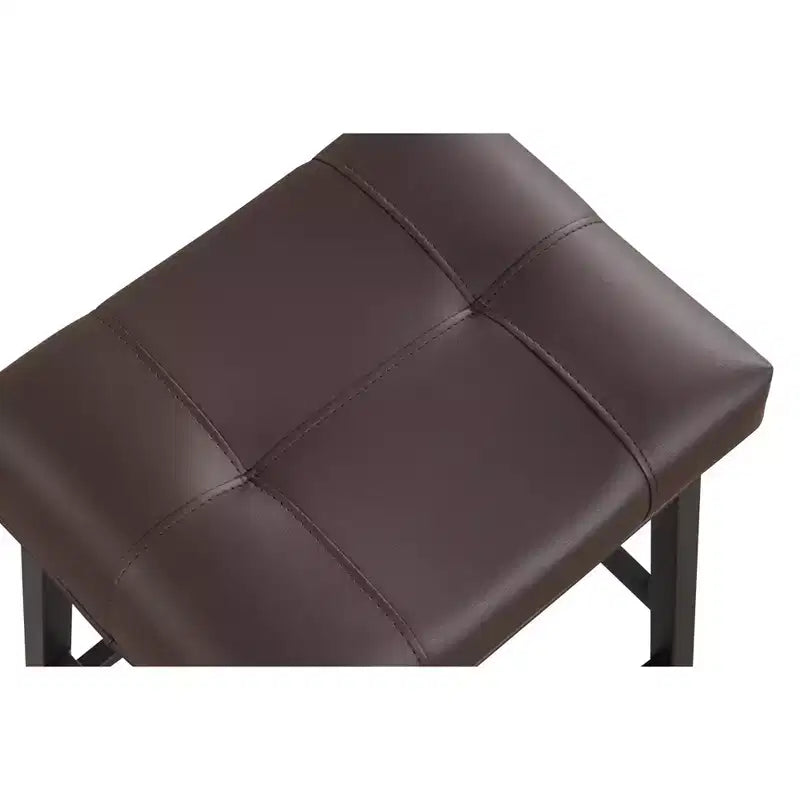 EHMKNP Sgabelli da Bar Industriali in Pelle con Seduta Curva a Sella e Robusta Base in Metallo per Isola Cucina (Set di 2)