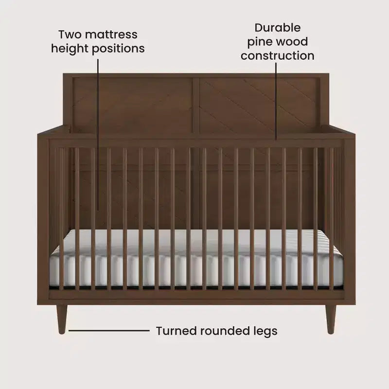 Culla convertibile 4-in-1 Child Craft Surrey Hill, si trasforma in lettino, letto per bambini e letto a una piazza e mezza, 3 posizioni del materasso, finitura sicura
