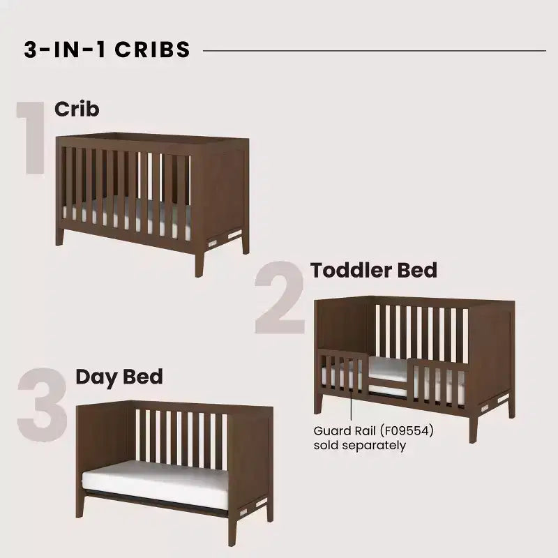 Child Craft Kieran Culla Trasformabile 3 in 1, Si Trasforma in Lettino per Bambini e Divanetto, 3 Posizioni Materasso, Non Tossico, Finitura Sicura per Neonati