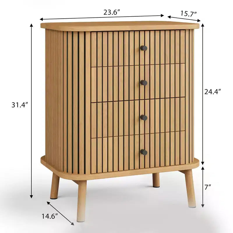 Comò a 4 cassetti, comodino moderno di metà secolo con ante scorrevoli, tavolino, cassettiera per camera da letto, soggiorno, corridoio, ingresso