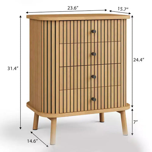 Comò a 4 cassetti, comodino moderno di metà secolo con ante scorrevoli, tavolino, cassettiera per camera da letto, soggiorno, corridoio, ingresso