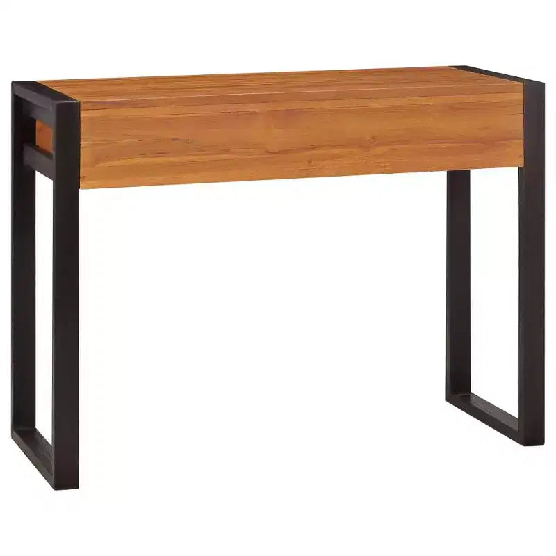 vidaXL Scrivania Scrivania per computer da casa con 2 cassetti in legno di teak - 100 x 40 x 75 cm