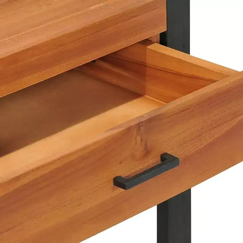 vidaXL Scrivania Scrivania per computer da casa con 2 cassetti in legno di teak - 100 x 40 x 75 cm