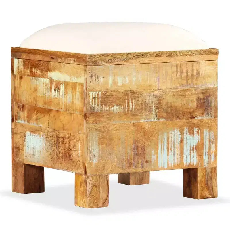vidaXL Panca Contenitore in Legno Massello di Recupero 40x40x45 cm