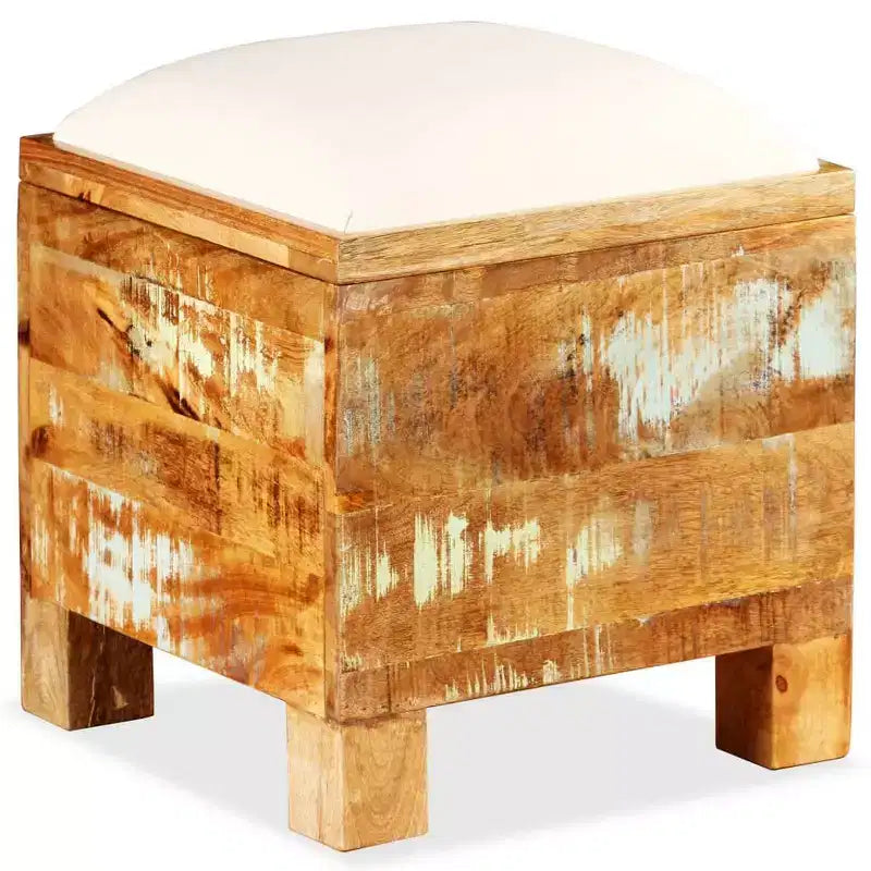 vidaXL Panca Contenitore in Legno Massello di Recupero 40x40x45 cm