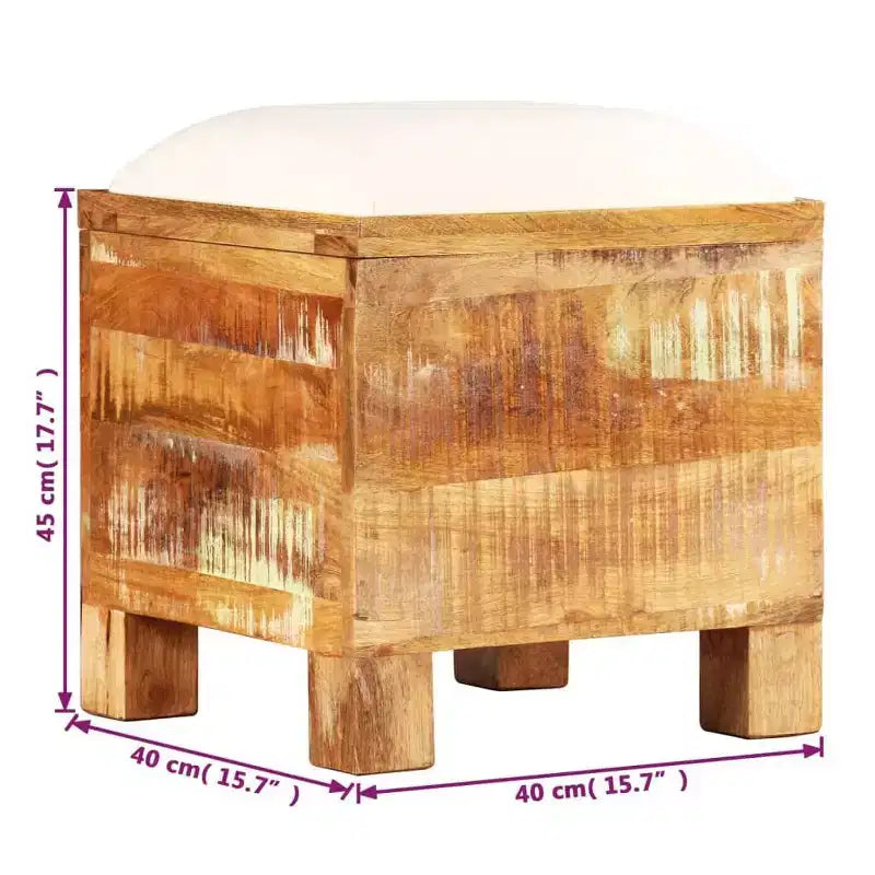 vidaXL Panca Contenitore in Legno Massello di Recupero 40x40x45 cm