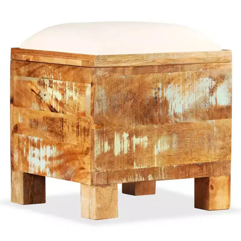 vidaXL Panca Contenitore in Legno Massello di Recupero 40x40x45 cm