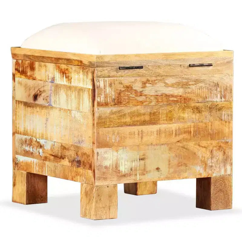 vidaXL Panca Contenitore in Legno Massello di Recupero 40x40x45 cm