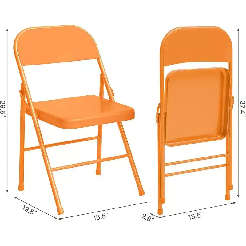 Sedia pieghevole in acciaio resistente, set da 8, con schienale, capacità 158 kg, sedie portatili in metallo per eventi interni ed esterni