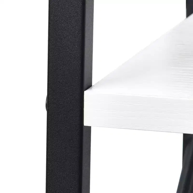 Libreria angolare a 4 ripiani, in legno, scaffale portaoggetti, espositore per casa e soggiorno