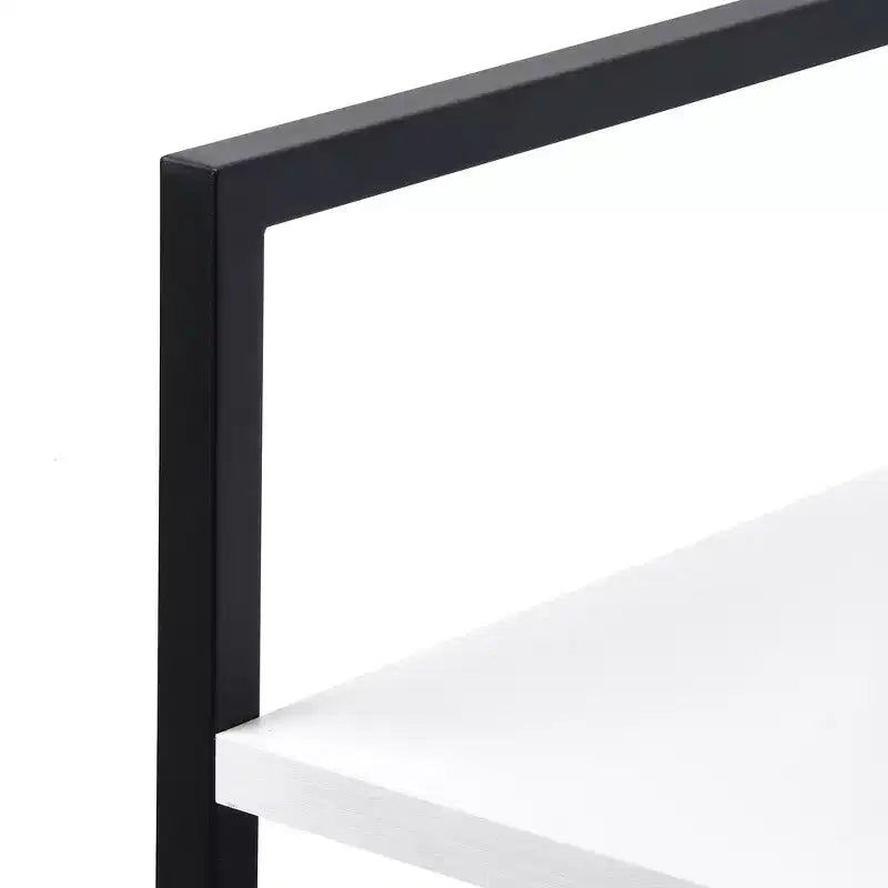 Libreria angolare a 4 ripiani, in legno, scaffale portaoggetti, espositore per casa e soggiorno