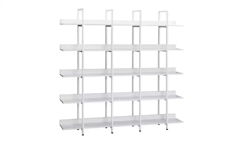 TUYOHW Vintage 5-Tier Dispaly Bookshelves,Large Capacity Open Bookshelf with Anti-falling Device,Metal Frame Bookcases for Living Room,Office