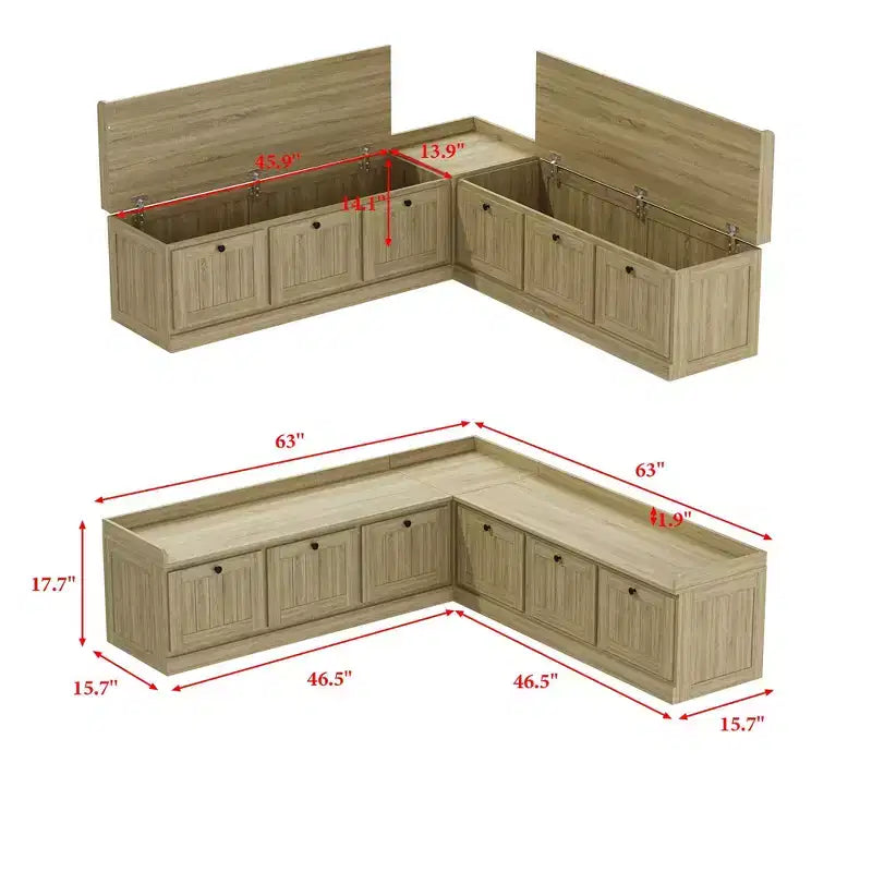 Panca angolare contenitore effetto rovere Famapy Scarpiera con piano a ribalta e organizer con ante