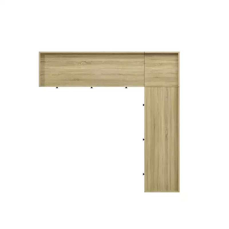 Panca angolare contenitore effetto rovere Famapy Scarpiera con piano a ribalta e organizer con ante