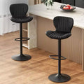 Celebalcony Bar Stools Set of 2, Swivel Bar Height Chairs Set of 2, Upholstered Adjustable Tall Leather Bar Stools for Kitchen Island