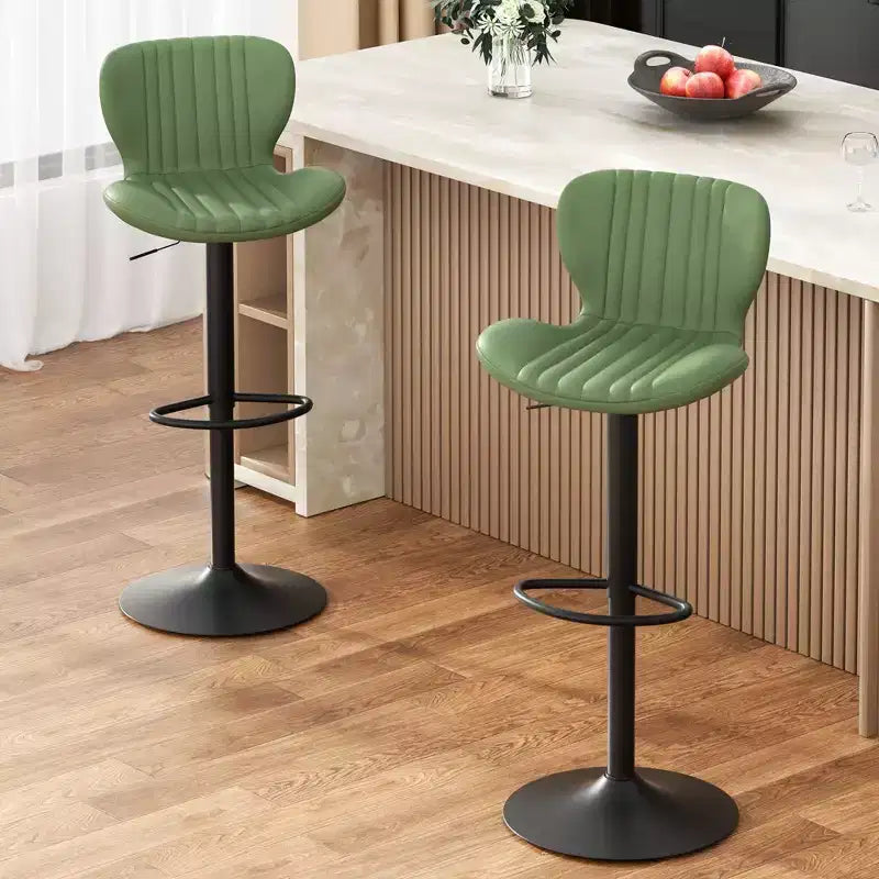 Celebalcony Set di 2 Sgabelli da Bar, Set di 2 Sedie Girevoli Alte da Bar, Sgabelli Alti da Bar Regolabili Rivestiti in Pelle per Isola da Cucina