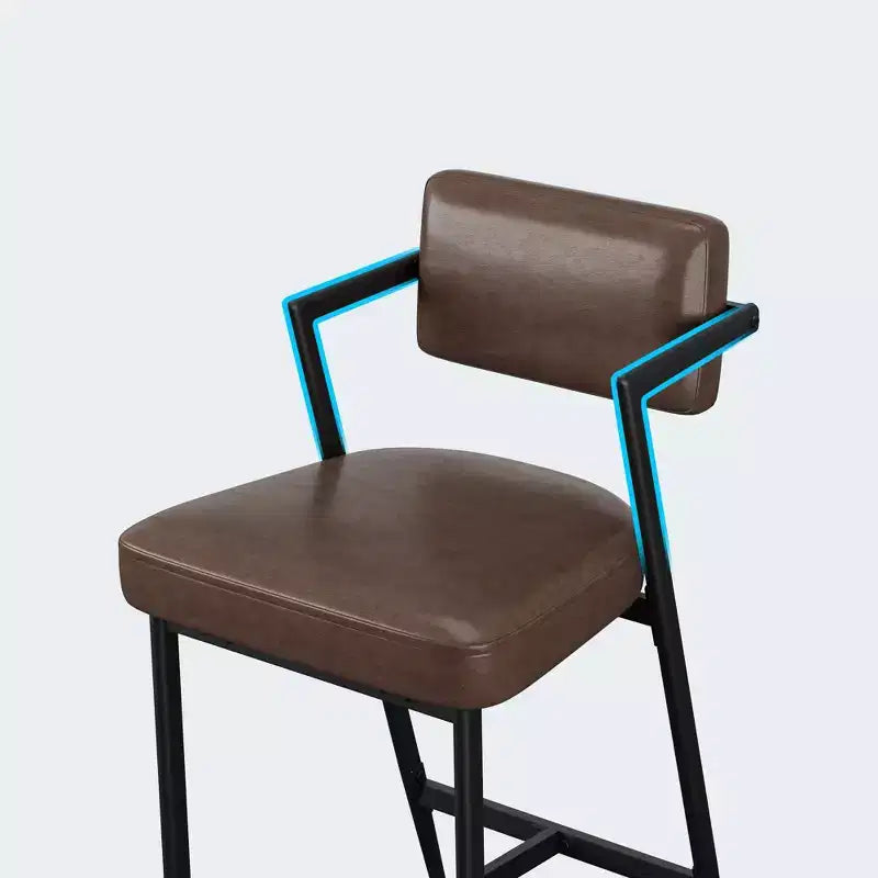 Set di 2 sgabelli da bar con cuscini spessi, sgabelli alti 68 cm con poggiapiedi, rivestimento in finta pelle per isola cucina o bancone bar