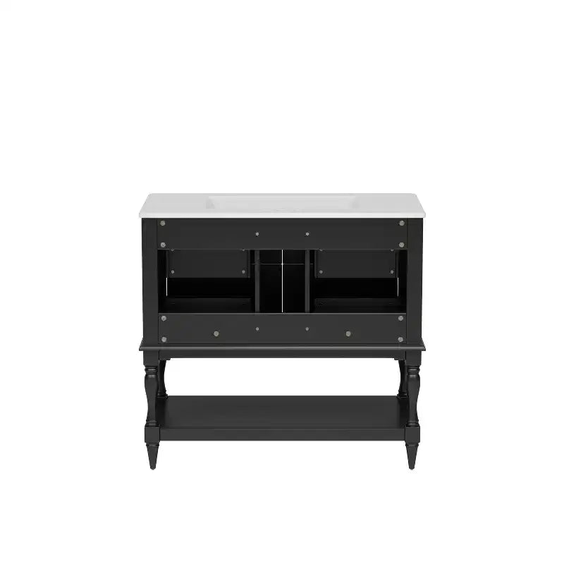Mobile da Bagno da 90 cm con Lavabo, Mobiletto da Bagno con Cassetti, Mobile Bagno con Lavabo Singolo in Legno
