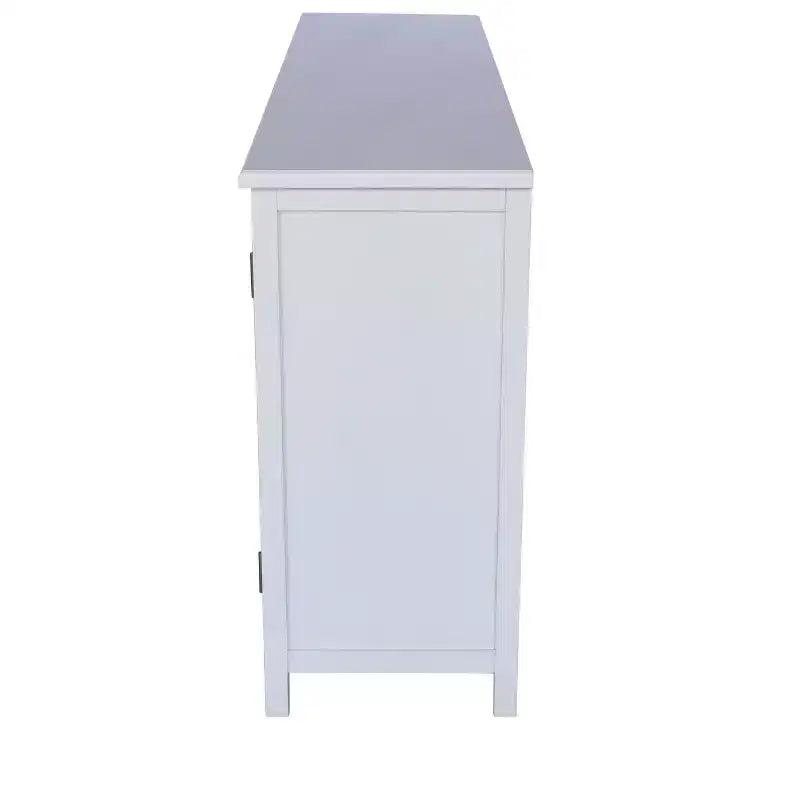 Credenza a dispensa da 60 pollici, mobiletto rustico in legno con 4 ante, versatile credenza a buffet per decorazione e organizzazione domestica, bianco