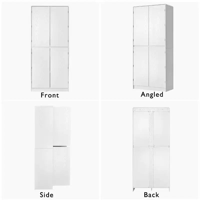 GDFStudio 72 Mobile Dispensa da Cucina Moderno Minimalista Alto con 4 Ante, 8 Ripiani su Anta e 3 Ripiani Regolabili