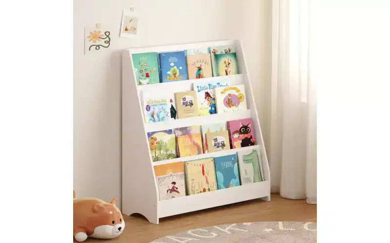 TUYOHW Libreria per bambini aperta a 4 ripiani, Scaffale espositivo per libri per bambini, Scaffale a pioli, Libreria in legno per camera da letto, sala giochi, aula
