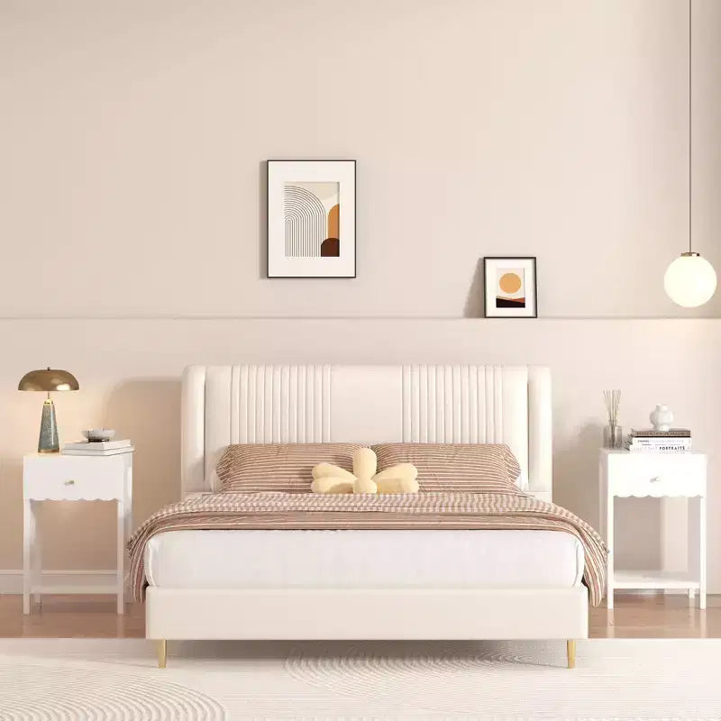 Comodino TUYOHW con bordo smerlato, cassetto e ripiano aperto, tavolino compatto, tavolino da letto per camera da letto, cameretta dei bambini