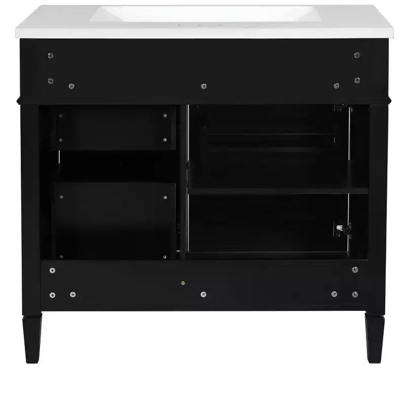 Mobile bagno da 90 cm con lavabo, Mobiletto bagno con cassetti, Mobile bagno singolo con lavabo