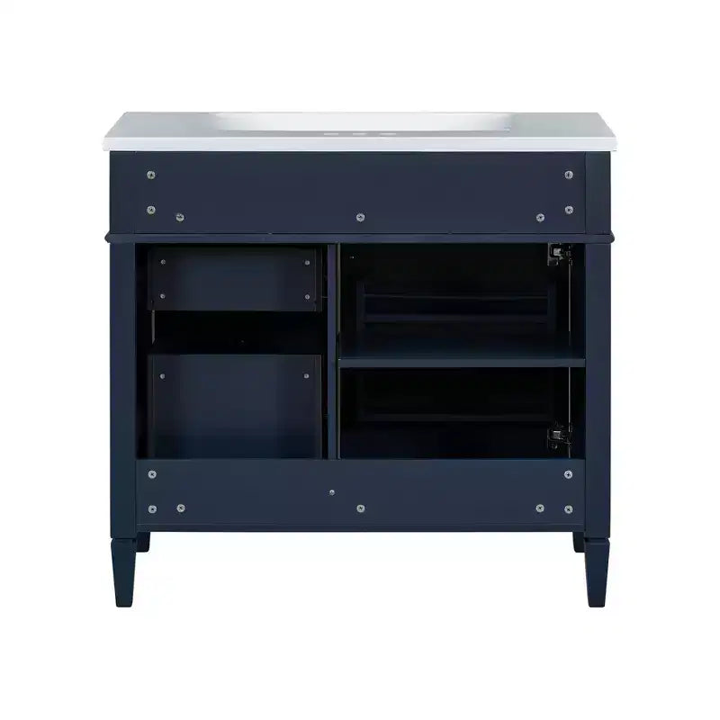 Mobile bagno da 90 cm con lavabo, Mobiletto bagno con cassetti, Mobile bagno singolo con lavabo