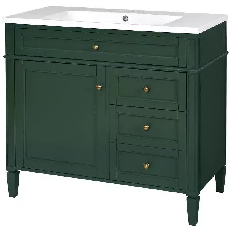Mobile bagno da 90 cm con lavabo, Mobiletto bagno con cassetti, Mobile bagno singolo con lavabo