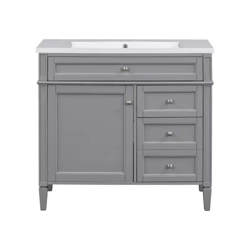 Mobile bagno da 90 cm con lavabo, Mobiletto bagno con cassetti, Mobile bagno singolo con lavabo