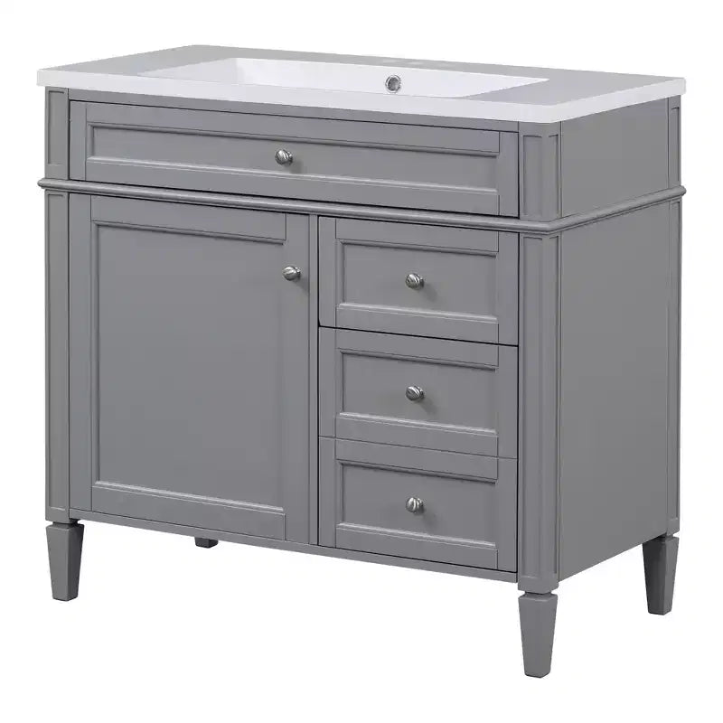 Mobile bagno da 90 cm con lavabo, Mobiletto bagno con cassetti, Mobile bagno singolo con lavabo