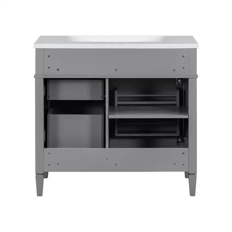 Mobile bagno da 90 cm con lavabo, Mobiletto bagno con cassetti, Mobile bagno singolo con lavabo