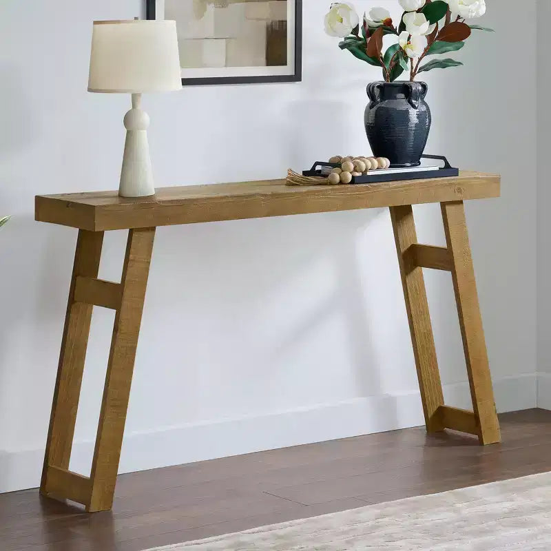 Consolle in legno massello Alaterre Furniture Lawas - Tavolo da ingresso in stile fattoria moderno da 56 pollici