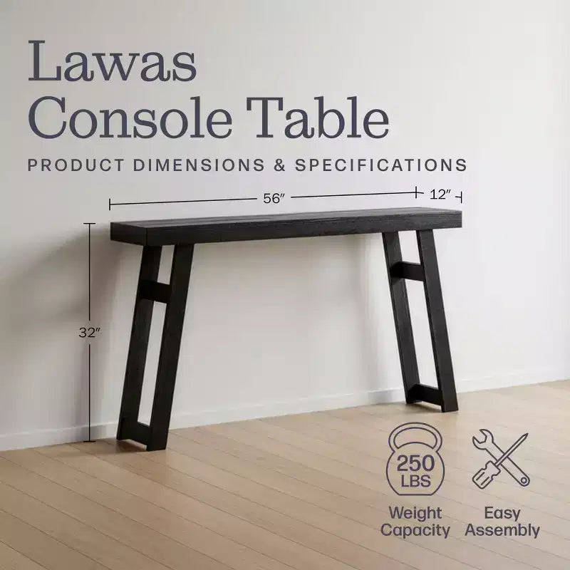 Consolle in legno massello Alaterre Furniture Lawas - Tavolo da ingresso in stile fattoria moderno da 56 pollici