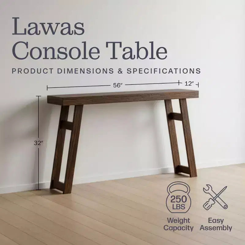 Consolle in legno massello Alaterre Furniture Lawas - Tavolo da ingresso in stile fattoria moderno da 56 pollici
