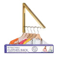 Wall-Mounted Retractable Foldable Clothing Rack, Gold