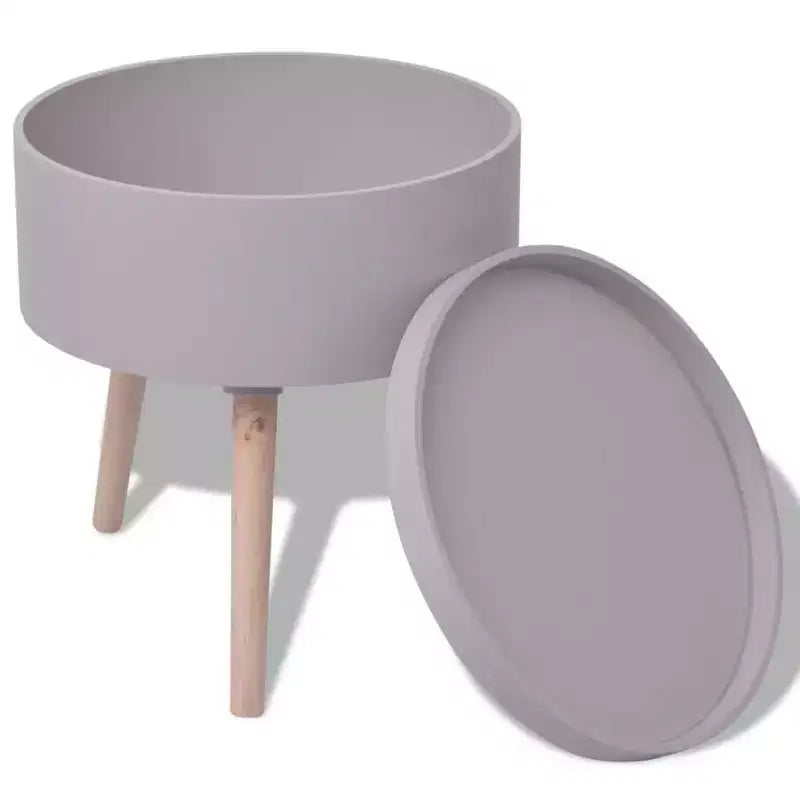 vidaXL Side Table with Serving Tray Round 15.6x17.5 Gray