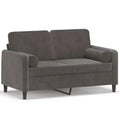 vidaXL 2-Seater Sofa with Throw Pillows Dark Gray 47.2 Velvet