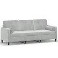 vidaXL 2-Seater Sofa with Throw Pillows Light Gray 55.1 Velvet