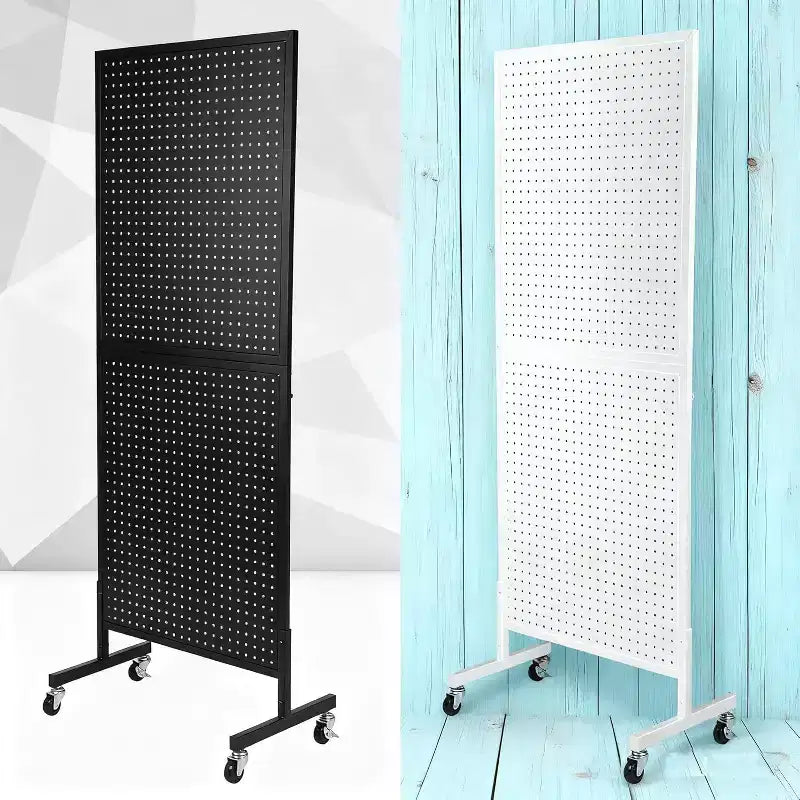 Espositore Acekool 2'x5' con Ruote, Espositore in Metallo con Pannello Forato, Base a T e Ganci per Fiere Artigianali, Negozi al Dettaglio e Organizzazione Domestica