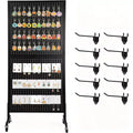 Acekool 2'x5' Pegboard Display Stand with Wheels, Metal Peg Board Display Rack with T-Base and Hooks for Craft Fair, Retail and Home Organizer
