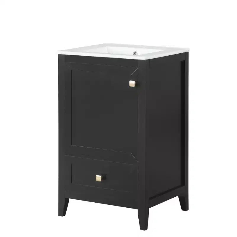 Mobiletto da bagno 50 cm con lavandino, armadietto da bagno con anta a chiusura ammortizzata, scaffale e un cassetto
