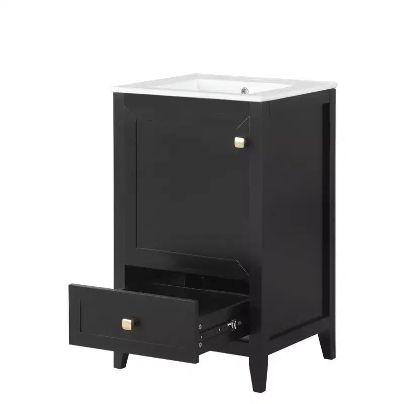 Mobiletto da bagno 50 cm con lavandino, armadietto da bagno con anta a chiusura ammortizzata, scaffale e un cassetto