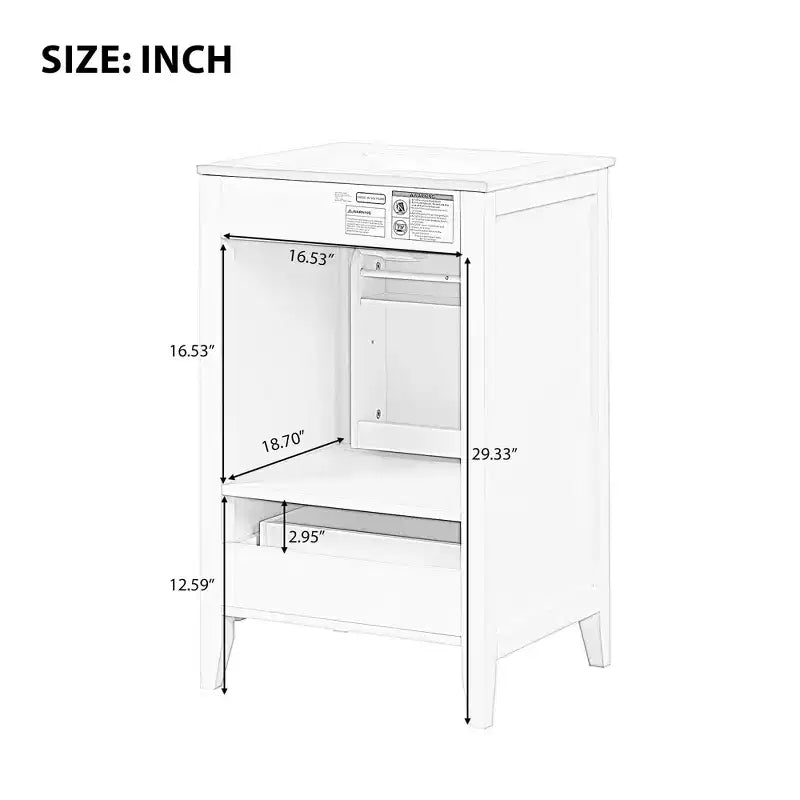 Mobiletto da bagno 50 cm con lavandino, armadietto da bagno con anta a chiusura ammortizzata, scaffale e un cassetto