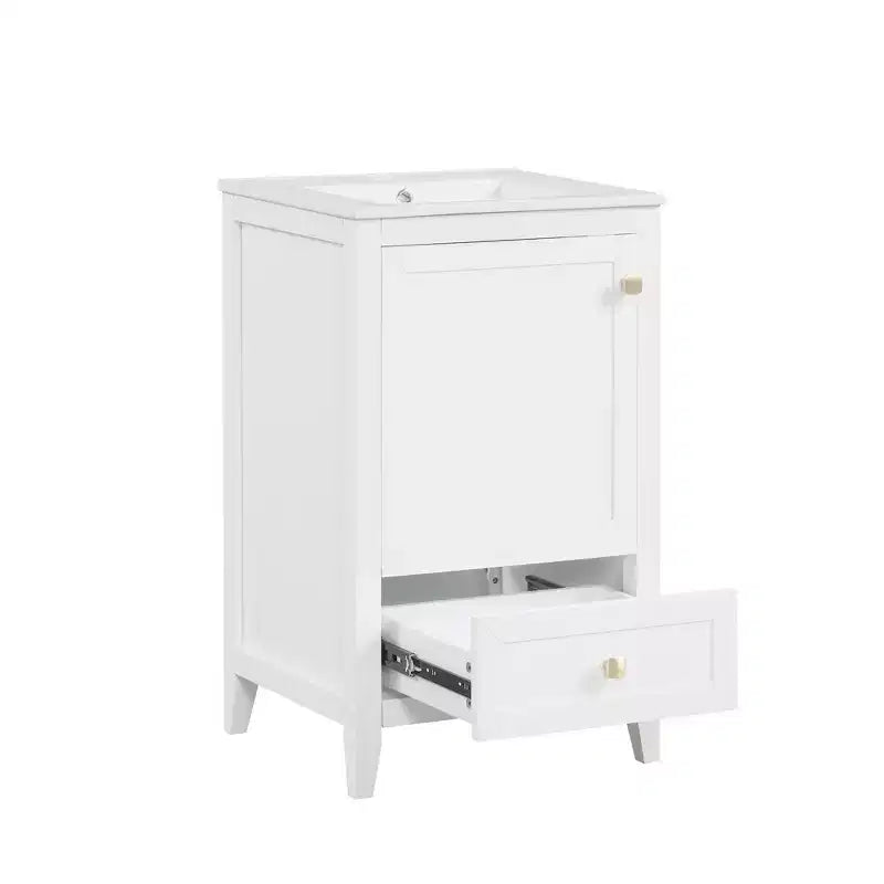 Mobiletto da bagno 50 cm con lavandino, armadietto da bagno con anta a chiusura ammortizzata, scaffale e un cassetto