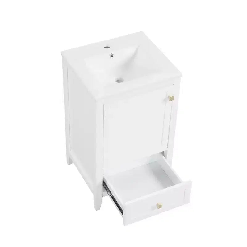 Mobiletto da bagno 50 cm con lavandino, armadietto da bagno con anta a chiusura ammortizzata, scaffale e un cassetto